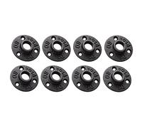 Katnetoly Flangia per Tubo nel Ghisa Malleabile da 1/2 Pollici, Nippli Filettati per Tubi Neri da 1/2 Pollici, 8 Pezzi