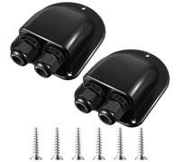 Katnetoly Glandola di Ingresso Cavi Solari (2 Pezzi), Alloggiamento per Doppio Ingresso Cavi per Tutti I Tipi da 3mm2 A 10mm2 per RV, Caravan, Marino, Nero.