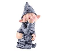 Katnetoly Gnomo Cattivo Pooping Statua nel Miniatura Pooping Simulazione Figurine Muffa Divertente Resina Nano Divertente Realistico Regalo Stravagante