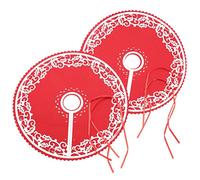 Katnetoly Gonna per Albero di Natale da 2 Pezzi - Minigonna per Albero da 12 Pollici con Motivo Floreale per la Decorazione di Natale della Festa di Capodanno