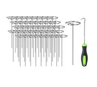 Katnetoly Graffette per Paesaggi Graffette Giardino Zincate Resistenti Alla Ruggine 6 Pollici Graffette per Paesaggi con Parte Superiore Rotonda Graffette per Tessuti per Copertura Terreno