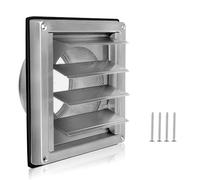 Katnetoly Griglia di Ventilazione Copertura per Prese D'Aria In Acciaio Inossidabile da 100 Mm, Copertura per Griglia con Feritoie Presa D'Aria A Parete per Canalizzazione Piatta