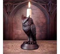 Katnetoly Halloween Gufo Gotico Pipistrello Candeliere Ornamenti da Scrivania Portacandele in Resina Statuette di Animali Durevole Facile da Usare