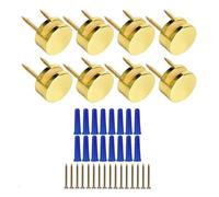 Katnetoly Hardware di Montaggio per Specchio Cornice da 3-5 mm Kit di Montaggio per Specchio con Fissaggio A Doppia Vite da 8 Pezzi con e Ancoraggi Durevole Facile Installazione Dorato