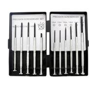 Katnetoly I Set di Cacciaviti Meccanici di Precisione da 11 Pezzi In Metallo Argentato Sono Adatti per Prodotti Elettronici, Strumenti per Orologi, Modellismo e Occhiali.