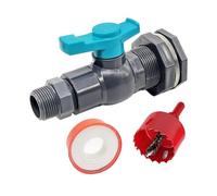 Katnetoly Il Kit di Rubinetti per Barile di con A Tazza Include Nastro di Tenuta per Filettatura con Valvola A Sfera per Paratia In PVC e Connettore da 3/4 Pollici