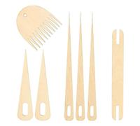 Katnetoly Il Set di Bastoncini per Telaio A Mano in Legno da 7 Pezzi Include 5 Pezzi di Ago per Uncinetto per Tessitura del Legno