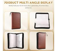 Katnetoly in Pelle Portatile da 80 Dischi con Cerniera per CD Disco Rigido Dvd -