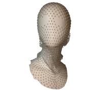 Katnetoly In Rete con Strass e Gioielli, Copricapo Scintillante per Carnevale, Accessori per Night Club per Donne, Bianco