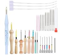 Katnetoly Kit Ago per Punzone Kit per Ricamo con Ago per Punzone Strumento Regolabile per Ago per Punzone, per Principianti con Filo da Ricamo