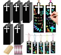 Katnetoly Kit Artigianale 100 Pezzi Color Rainbow Ornamenti Fai-da-Te Bookmarks Carte Cards Grafft off Religioso Party Pasqua Compleanno di Pasqua