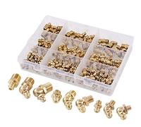 Katnetoly Kit Assortimento di Raccordi per Grasso Idraulico in Standard Metrico da 145 Pezzi - Zerk Dritto, 90 Gradi, 45 Gradi Angolato