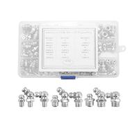 Katnetoly Kit Assortimento Raccordi Ingrassatori in Acciaio Zerk 115 Pezzi, Diritto, 90 Gradi, 45 Gradi Angolato (M6, M8, M10)