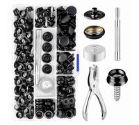 Katnetoly Kit Bottoni Automatici in Tela da 2 Pezzi, Strumento Impostazione, Kit Fissaggio con Bottoni Automatici in Tela in Acciaio Inossidabile Marino da 3/8 Pollici, per Barca A