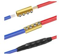 Katnetoly Kit Connettore Calibro 30 Pezzi 6 AWG, Terminale di Collegamento Cablaggio con Giunzione Rapida 80A, con e Tubo Termorestringente