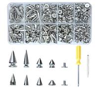 Katnetoly Kit da 354 Pezzi di Punte e Borchie Punk per Pelletteria e Abbigliamento In Stile Punk