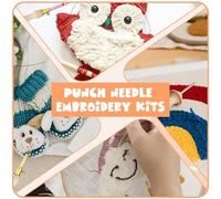 Katnetoly Kit da Ricamo con Ago da Punch da 35 Pezzi Kit da Ricamo con Ago da Punch Regolabile per Principianti con Filo da Ricamo