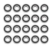 Katnetoly Kit di 20 Pezzi Cuscinetto A Sfere 6203- - Acciaio per Cuscinetti e Doppia Guarnizione In Gomma Set di Cuscinetti Volventi A Sfere In Miniatura (17X40X12mm)