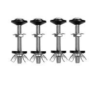 Katnetoly Kit di Bulloni da Serbatoio a Vaso da 4 Pezzi Kit di Bulloni per, Raccordo di Fissaggio per Wc nel Acciaio Inossidabile con Doppie Guarnizioni