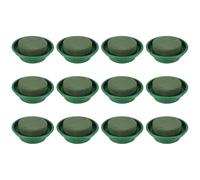 Katnetoly Kit di Composizione Floreale DIY Schiuma Floreale Bagnata Rotonda Verde, Fiori per Navate di Nozze, Decorazione per Feste (Schiuma di Fiori con Ciotola, 12 Pezzi)