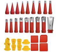 Katnetoly Kit di Finitura per Calafataggio Punte per Ugelli per Calafataggio Accessori Parti In Acciaio Inossidabile con di Collegamento Sostituzione 30 Pezzi