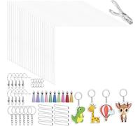 Katnetoly Kit di Fogli Shrinky-Dink 186 Fogli, 25 Fogli Kit Shrinky, Carta di Plastica Shrinky, Frange per Marcatura Artigianale