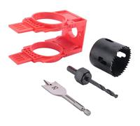 Katnetoly Kit di Installazione Serratura Porta, Kit di Foratura Porta per Catenacci e Serrature con Modello di Guida, A Tazza per Serratura Porta Facile da Usare