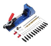 Katnetoly Kit di per Fori Tascabili Jig per Fori Tascabili nel Alluminio per Progetti di Falegnameria DIY, Levetta nel Legno con Foro per Punta di Perforazione