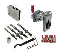 Katnetoly Kit di per Tasselli per Lavorazione del Legno Guida per Perforazione Legno Regolabile Localizzatore di Perforatori Apri Fori per Legno Strumenti di Carpenteria DIY