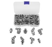 Katnetoly Kit di Raccordi per Grasso Metrico 60 PCS In Metallo M6 M8 M10 45 90 Gradi Set Assortito di Zerk per Grasso Idraulico Angolato Meccanico.