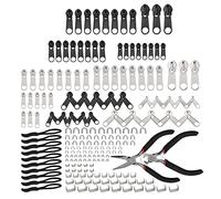 Katnetoly Kit di Riparazione Cerniera Sostituzione Cerniera Tirare Salvataggio con Cerniera Installare Pinze Strumento e Amplificatore, Estensione Tira Bagagli