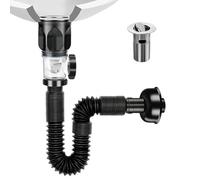 Katnetoly Kit di Scarico per Lavandino del Bagno con Tubo di Scarico per Lavandino P-Trap Flessibile Espandibile Anti-Odore per Tubo di Scarico del Lavandino del Bagno