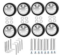 Katnetoly Kit di Sostituzione di Ruote per Bagagli da 8 Pezzi, Diametro 2 Pollici/50 mm di Spessore 0,47 Pollici/12 mm di di Ricambio per Ruote Mute In Gomma Resistente B