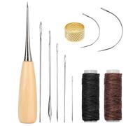 Katnetoly Kit di Strumenti per Cucire in Pelle da 11 Pezzi, Kit per Cuciture Artigianali in Pelle per La Riparazione della Pelle su Tela Artigianale DIY