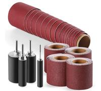Katnetoly Kit di Tamburi di Levigatura (8 Pezzi) con Rotoli di Carta Vetrata da 3 Metri (80, 120, 240, 320) per Trapano per Levigatrice A