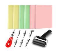 Katnetoly Kit di Timbri di Gomma per Blocchi di Intaglio di Blocchi di Gomma da 14 Pezzi, Kit per La Creazione di Timbri DIY per Intaglio, per Incisioni