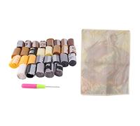 Katnetoly Kit Gancio con Chiusura Kit per la Creazione di DIY per Bambini/Adulti con Motivo Un Tela Stampata Animali Ricamo di 2 Leoni