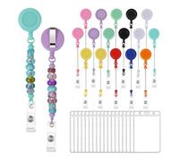 Katnetoly Kit per Bobina Porta Badge con Perline, Retrattile, DIY, Porta Badge per Infermiere, Porta Badge per Insegnante, Forniture per Ufficio DIY, con Perline