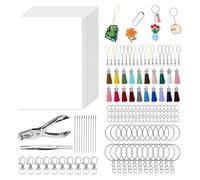 Katnetoly Kit per Chiavi in Plastica Termoretraibile da 242 Pezzi - 20 Fogli di Plastica Termoretraibile + Strumenti, Kit per Shrinky-Dink - Fogli di Film Termoretraibile