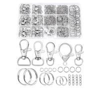 Katnetoly Kit per La Creazione di - Clip per con, Gancio Girevole, Anelli di Giunzione e Catena di Estensione per Progetti Artigianali e DIY