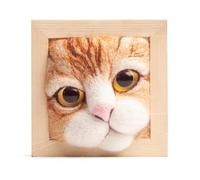 Katnetoly Kit per Maglia Lovely Cat Head Doll con Cornice Portafoto, Ornamenti per la Casa e Forniture per Hobbisti B