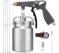 Katnetoly Kit Pistola A Spruzzo per Sottosmalto e Accessori - Tazza di Aspirazione da 20 Once, 4 Pezzi di Bacchetta Lunga 20" per Sottosmalto Gommato per Camion