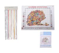 Katnetoly Kit Punto Croce Timbrato per Adulti Principiante Bambini 11CT Kit Ricamo Ricamo DIY - Bellissimo Riccio 38X27 Cm