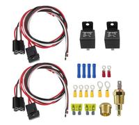 Katnetoly Kit Relè Doppia Ventola Elettrica Kit Interruttore Termostato Relè Automobilistico da 40 AMP per Interruttore Sensore di Temperatura 185 On 175 Off
