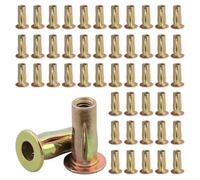 Katnetoly Kit Rivetto Multi-Grip da 50 Pezzi, Dado Rivetto con Gambo Pre-Bulbato da 5/16-18, Più Dado con Testa Piatta Zincata e Inserto Filettato