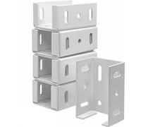 Katnetoly Kit Staffe per Binari per Carichi Pesanti da 2-3/4 Pollici, Staffa per Recinzione In Alluminio Bianca per il Collegamento del Pannello di Recinzione In Vinile al