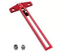 Katnetoly Lavorazione del Legno 2-In1 Foratura Posizionamento Righello Punteggio Tracciatore Marcatura T per Tasselli Quadrati con Guida Punte da 6/8/10 mm A