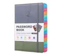 Katnetoly Libro con Delle Password con Schede Alfabetiche Colorate e Due Segnalibri, per Anziani 8,4 X 5,9 Pollici, Indirizzo Internet C