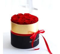 Katnetoly Livello Romantico A Rosa in Scatola Regali Moglie Rosa Vera Set Regalo con Fiori Conservati Decorazioni per la Casa San Matrimonio-C Durevole Facile Installazione