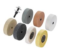 Katnetoly Lucidatura Lucidatura Kit Ruota 3 Pollici, per Tampone da Banco/Smerigliatrice da Banco, Lucidatura Foro Ruota 3/8 Pollici, Kit Adattatore Albero Trapano